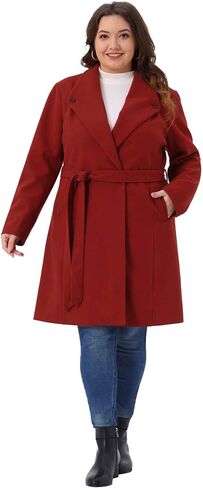 Agnes Orinda Plus Size Winter Coats for Women Label Single Breadted مع معاطف خندق Pocket Pea Coats in Saudi Arabia