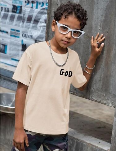 Christian Tshirts for Kids Boys God Jesus Shirt Inspirational Faith T Shirts Religious Bible Verse Graphic Tees Tops in Saudi Arabia