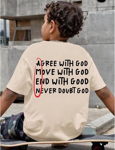 Christian Tshirts for Kids Boys God Jesus Shirt Inspirational Faith T Shirts Religious Bible Verse Graphic Tees Tops in Saudi Arabia