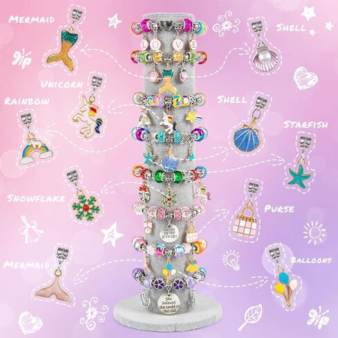 Sofier Bracelet Making Kit for Girls DIY Beads Charms Set Teen Girl Gifts for Birthday Christmas Arts and Crafts Kit with Portable Organizer Box in Saudi Arabia