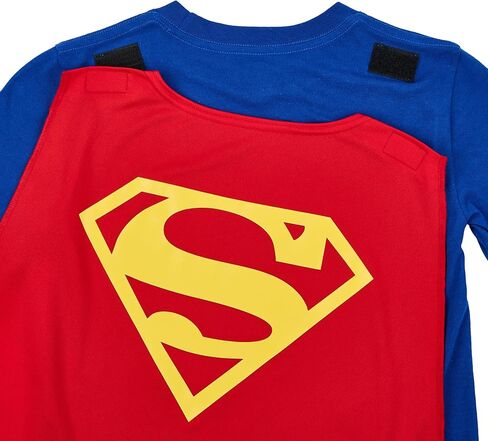 Superman Costume Boy's Blue Crew Neck Short Sleeve Cosplay T-Shirt مع رأس قابلة للفصل in Kuwait
