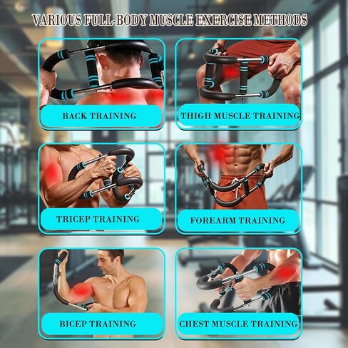Twister Arm Trainer, Adjustable Chest Workout Equipment with Forearm Wrist Sleeves, 9 Resistance Levels(66-110lb) Chest Exerciser for Men , Portable Exercise Equipment for Home & Gym in Saudi Arabia