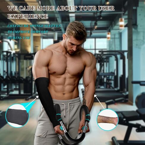Twister Arm Trainer, Adjustable Chest Workout Equipment with Forearm Wrist Sleeves, 9 Resistance Levels(66-110lb) Chest Exerciser for Men , Portable Exercise Equipment for Home & Gym in Saudi Arabia