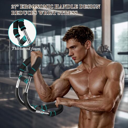 Twister Arm Trainer, Adjustable Chest Workout Equipment with Forearm Wrist Sleeves, 9 Resistance Levels(66-110lb) Chest Exerciser for Men , Portable Exercise Equipment for Home & Gym in Saudi Arabia