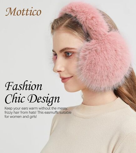 Winter Ear muffs for Women Girls, Fluffy Ear Warmer with Thick Faux Ear Covers, Foldable for Convenience! in Saudi Arabia