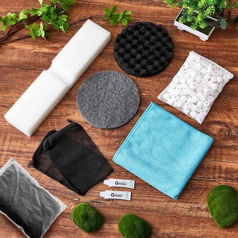 22 Pcs Compatible with Fluval Fx4/fx5/fx6 Replacement Filters Media Kit Aquarium Filter Including Bag Media, Carbon Foam Pad, Pads, Foam Block, Silicone Lube, Towels, Filter Bag(Gray) in Saudi Arabia
