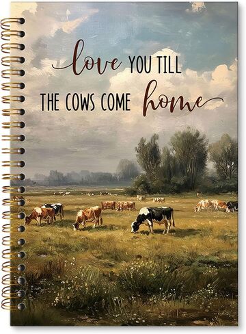 Monalet Highland Cow Cattle Gifts A5 Spiral Noteboor ، Live Like Leved the Gate Open Hardcover Daily Journal المبطنة لمكتب العمل المدرسي ، دفتر Notebosition Scottish Cows Composition 5.5x8.3 in Saudi Arabia