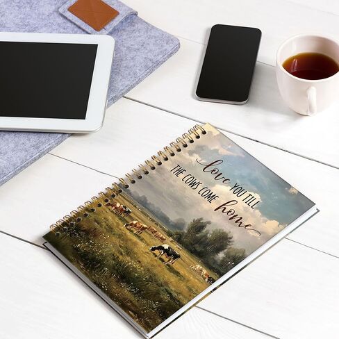 Monalet Highland Cow Cattle Gifts A5 Spiral Noteboor ، Live Like Leved the Gate Open Hardcover Daily Journal المبطنة لمكتب العمل المدرسي ، دفتر Notebosition Scottish Cows Composition 5.5x8.3 in Saudi Arabia