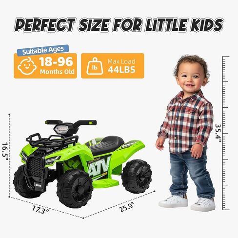 6V ATV للأطفال ، 4 عجلات للأطفال الصغار مع الموسيقى ، القرن ، الأضواء ، سرعة كحد أقصى 1.2 ميل في الساعة ، تتراوح أعمارهم بين 18 و 36 شهرًا ، أزرق in Kuwait
