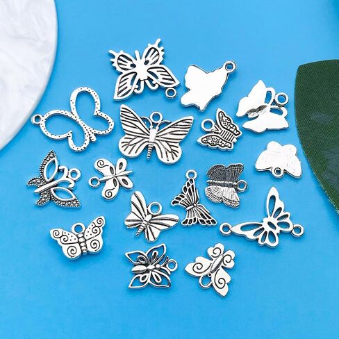 Youdiyla 110PCS Ancient Silver Dragonfly Series Pendant Jewelry Making DIY Keychain Earrings Pendant Various Design Charms for Jewelry Making Bracelets Necklace (SN11) in Saudi Arabia