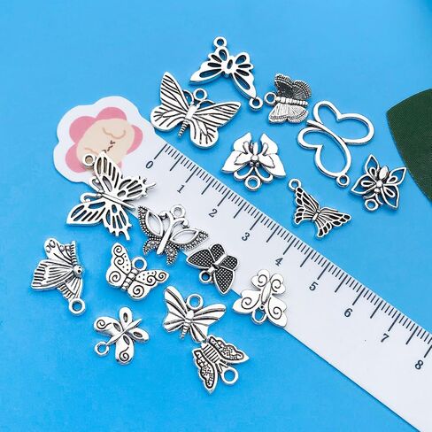 Youdiyla 110PCS Ancient Silver Dragonfly Series Pendant Jewelry Making DIY Keychain Earrings Pendant Various Design Charms for Jewelry Making Bracelets Necklace (SN11) in Saudi Arabia