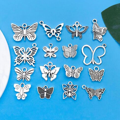 Youdiyla 110PCS Ancient Silver Dragonfly Series Pendant Jewelry Making DIY Keychain Earrings Pendant Various Design Charms for Jewelry Making Bracelets Necklace (SN11) in Saudi Arabia