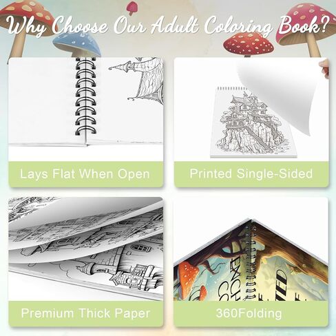 Coloring Books for Adults Relaxation Spiral Bound Printed On One Side, Coloring Book for Women with 24 Patterns One Sided Design, Mindfulness Anxiety Relief Gifts Melanin Magic in Saudi Arabia