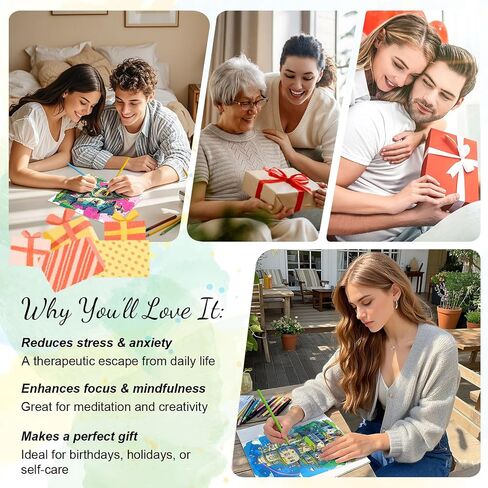 Coloring Books for Adults Relaxation Spiral Bound Printed On One Side, Coloring Book for Women with 24 Patterns One Sided Design, Mindfulness Anxiety Relief Gifts Melanin Magic in Saudi Arabia