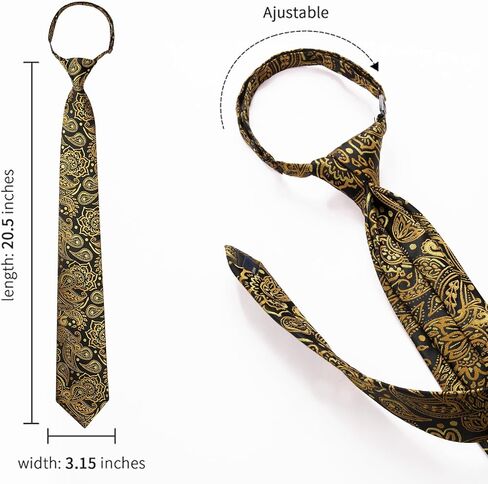علاقات Hisdern مسبقًا للرجال Paisley Solid Striped Necktie و Pocket Square Cufflinks مجموعة ربطة عنق الزفاف الرسمية in Saudi Arabia