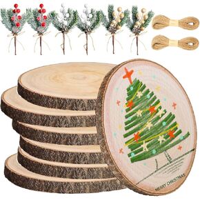 10 Pcs Wood Centerpieces for Tables, 8-10 Inches Round Wood Slices Circles for Crafts, Wooden Centerpieces Table Decorations Rustic Wood Pieces Wedding Decor Baby Shower Party in Kuwait
