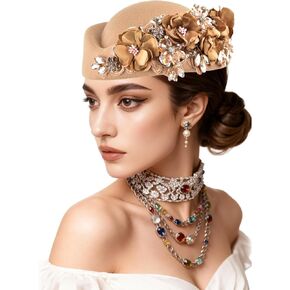 قبعات الكنيسة للنساء غطاء الرأس مع قبعة نسائية ناعمة للنساء ، شعرت قبعة ، زفاف لقبعة الزفاف in Kuwait