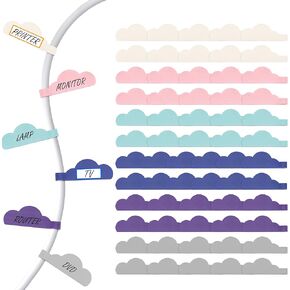 Nearockle 24Pcs Cable Labels for Organizing Wires and Identification, Upgraded Large Size Cord Labels for Electronics Cable Management, Write on Cord Tags-Multicolor in Kuwait