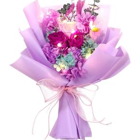 Preserved Flowers Bouquet Graduation Flowers Bouquet Gift Forever Natural Real Roses Gifts for Teacher Student Birthday Anniversary Wedding Home Decor(Brown,Classic) in Saudi Arabia