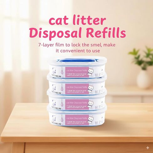 Cat Litter Refills 2 Pack 28FT Cat Litter Refills Cartridge, Compatible with Pet Genie Standard/Plus/Style Pail Refills, Jumbo Refill Cartridge in Kuwait