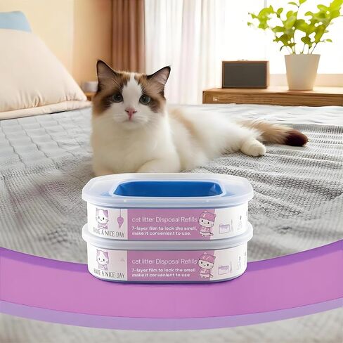 Cat Litter Refills 2 Pack 28FT Cat Litter Refills Cartridge, Compatible with Pet Genie Standard/Plus/Style Pail Refills, Jumbo Refill Cartridge in Kuwait