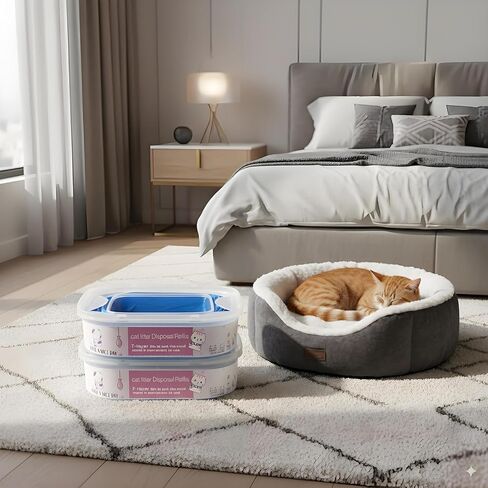 Cat Litter Refills 2 Pack 28FT Cat Litter Refills Cartridge, Compatible with Pet Genie Standard/Plus/Style Pail Refills, Jumbo Refill Cartridge in Kuwait