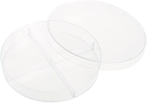 Celltreat 229682 Petri Dish, 2 Compartments, Sterile, 100 mm x 15 mm, 25 per Bag, Clear (Pack of 500) in Saudi Arabia