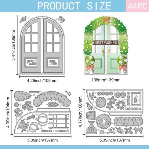 GLOBLELAND Flower Arch Door Cutting Dies Window Metal Die Cuts Brick Wall Cutting Embossing Templates for Scrapbooking Crafts Paper Cards Making in Saudi Arabia