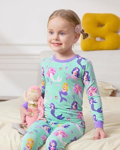 Bamboo Viscose Toddler Girls Kids Pajama مجموعات 12-18M Snug fit in Saudi Arabia