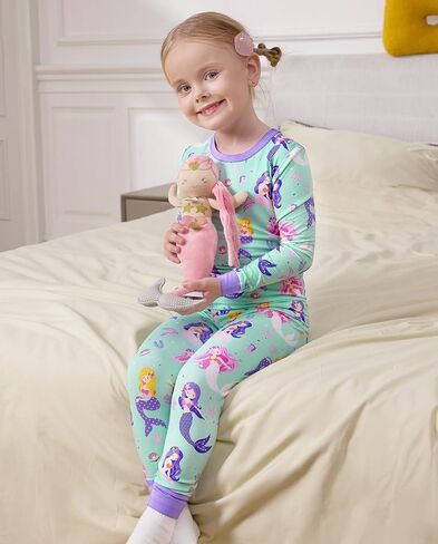 Bamboo Viscose Toddler Girls Kids Pajama مجموعات 12-18M Snug fit in Saudi Arabia