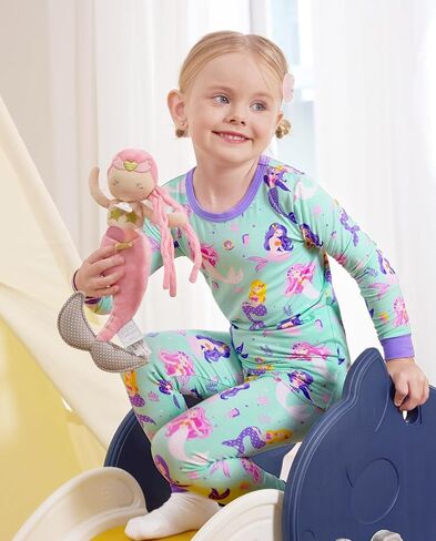 Bamboo Viscose Toddler Girls Kids Pajama مجموعات 12-18M Snug fit in Saudi Arabia