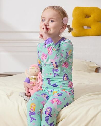 Bamboo Viscose Toddler Girls Kids Pajama مجموعات 12-18M Snug fit in Saudi Arabia