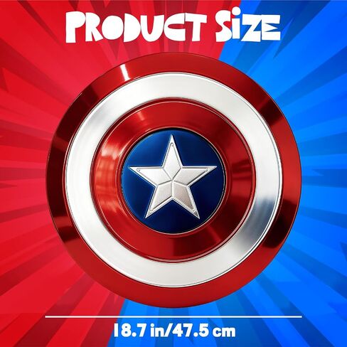 12 Inch Captain Round Shield,Superhero Shield Prop Role Play Toy,Halloween Cosplay Shield for Birthday Gift,Party Decoration in Saudi Arabia