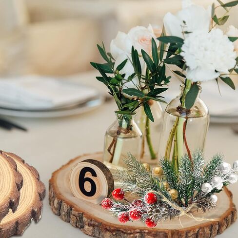 10 Pcs Wood Centerpieces for Tables, 8-10 Inches Round Wood Slices Circles for Crafts, Wooden Centerpieces Table Decorations Rustic Wood Pieces Wedding Decor Baby Shower Party in Kuwait