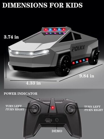 سيارة التحكم عن بُعد ، لعبة RC Cars ، سرعة عالية 20 كم/ساعة على الطرق الوعرة مع 2 المصابيح الأمامية وبطارية قابلة للشحن ، هدية ألعاب الديناصورات للأولاد البالغين 4 سنوات in Kuwait