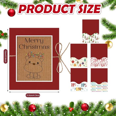 engrowtic Christmas Gift Card Book 5 فتحات هدية الأكمام البريدية لأكمام الكريسم in Saudi Arabia