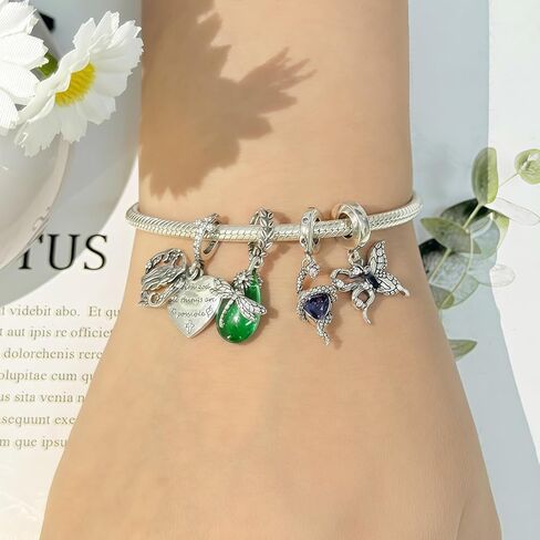 قطعتان في المجموع - 925 سحر حبة سيلف سيلف سيلف فضي لأساور باندورا وسحر قلادة سحر الأزياء - تعطي بشكل عشوائي سحرًا مفاجئًا in Kuwait