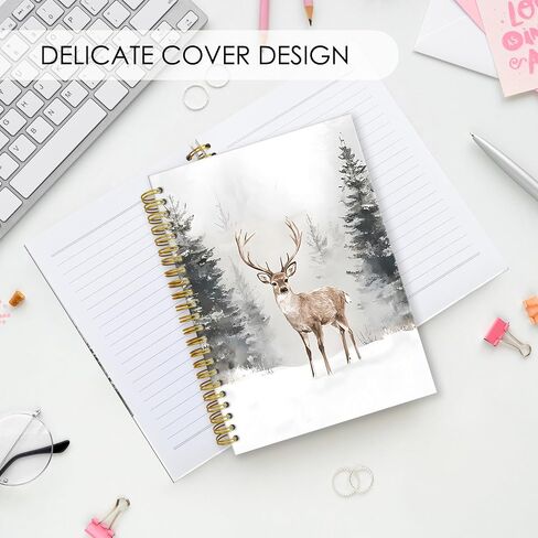 Fewgb Purple Christmas Santa Claus A5 Hardcover Spiral Notebook Gifts, I'm Dreaming of a Purple Christmas Lined Notebooks Journal for Office Work Composition, Winter Note Taking Notebook 5.5x8.3 in Saudi Arabia