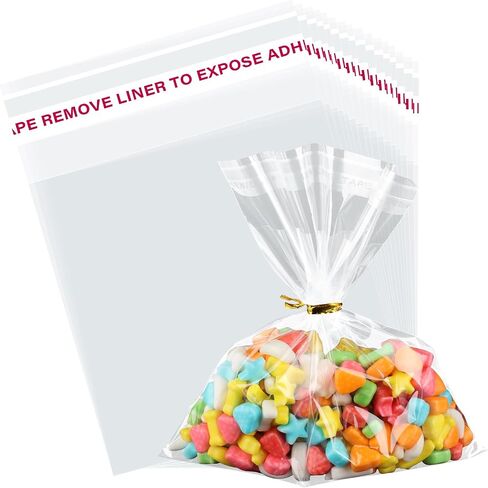200 Pcs Pretzel Rod Bags Small Clear Individual Plastic Self Sealing Cellophane Treat Bags with Twist Ties for Chocolate Candies Cookies Candy Packaging Wrapping Gift Party Favors in Saudi Arabia