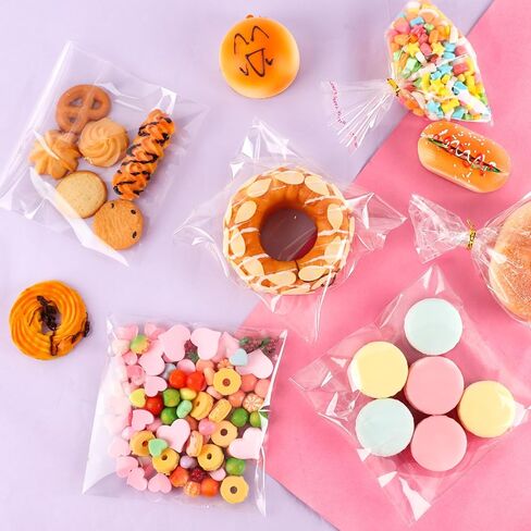 200 Pcs Pretzel Rod Bags Small Clear Individual Plastic Self Sealing Cellophane Treat Bags with Twist Ties for Chocolate Candies Cookies Candy Packaging Wrapping Gift Party Favors in Saudi Arabia