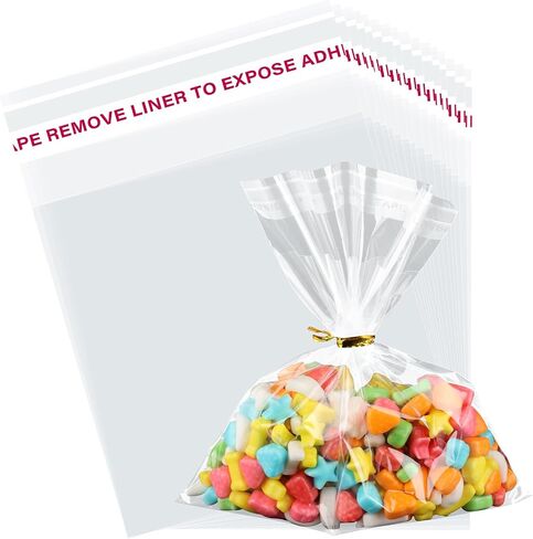 200 Pcs Pretzel Rod Bags Small Clear Individual Plastic Self Sealing Cellophane Treat Bags with Twist Ties for Chocolate Candies Cookies Candy Packaging Wrapping Gift Party Favors in Saudi Arabia