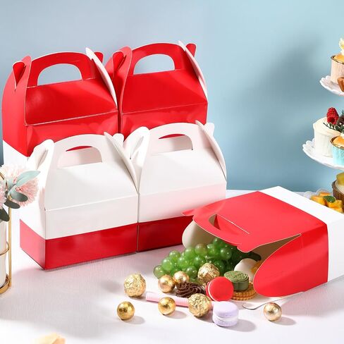 12 PCS Cartoon Animation Party Gift Boxes Goodie Gable Paper Home Boxs with Handles Birthday حفلة ديكور للأطفال in Kuwait