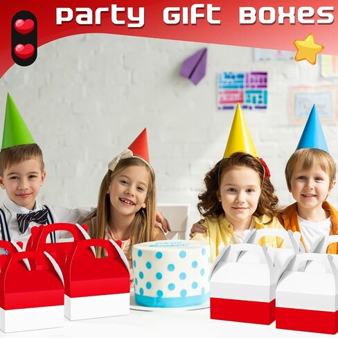 12 PCS Cartoon Animation Party Gift Boxes Goodie Gable Paper Home Boxs with Handles Birthday حفلة ديكور للأطفال in Kuwait