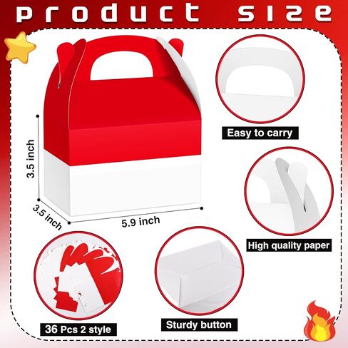 12 PCS Cartoon Animation Party Gift Boxes Goodie Gable Paper Home Boxs with Handles Birthday حفلة ديكور للأطفال in Kuwait
