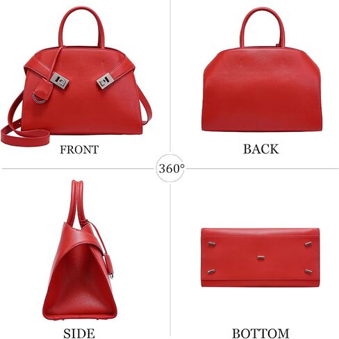 Designer Leather Tote Bags for Women: Luxury Crossbody Purses and Handbag - Trendy Top Handle Satchel Shoulder Bags for Work (Black) in Saudi Arabia