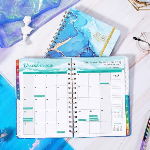 Planner 2025-2026 - Academic Planner 2025-2026 Weekly and Monthly, July 2025 - June 2026, 6.4"x 8.5", with Elastic Closure, Inner Pocket, Coated Tabs in Saudi Arabia