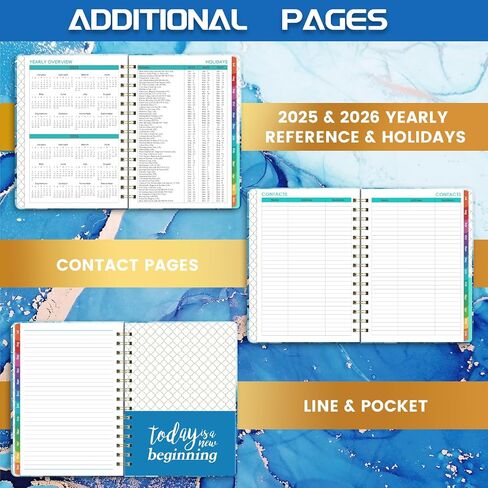 Planner 2025-2026 - Academic Planner 2025-2026 Weekly and Monthly, July 2025 - June 2026, 6.4"x 8.5", with Elastic Closure, Inner Pocket, Coated Tabs in Saudi Arabia
