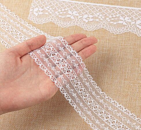 27 Yards Beige Lace Ribbon, Cotton Lace Trim, 9 Styles Lace Trim for Sewing, Vintage Boho Ribbon for DIY Sewing Craft Wedding Decoration Christmas Package, 3 Yards Each in Saudi Arabia