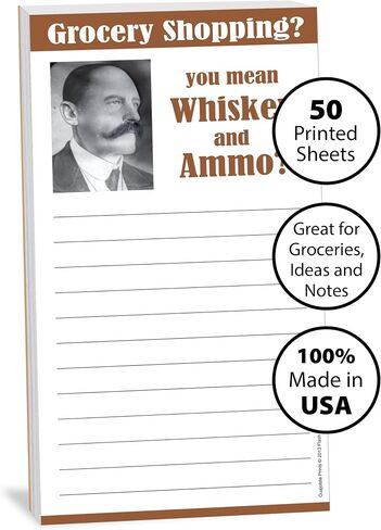 Cowboy Magnetic Grocery List, 4.25 x 7.5 inches, 50 Sheets, Funny Novelty Gag Gift in Kuwait