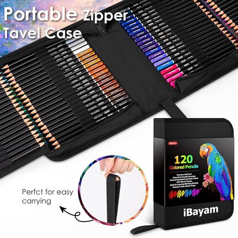 مجموعة رسم من iBayam مكونة من 78 قطعة، لوازم فنية احترافية مع 75 ورقة لوحة رسم ثلاثية الألوان، كتاب تلوين، ملون، جرافيت، فحمي، ألوان مائية، أقلام رصاص معدنية للفنانين البالغين والأطفال المبتدئين in Kuwait